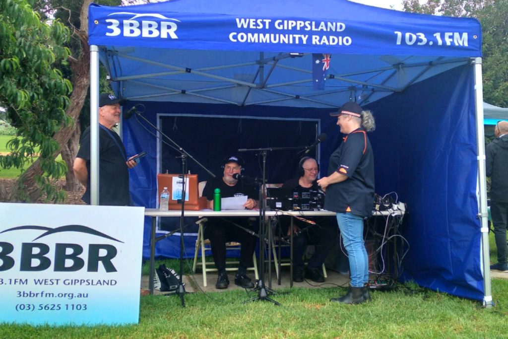 3BBR broadcasting live from Civic Park Drouin, Australia Day 2024