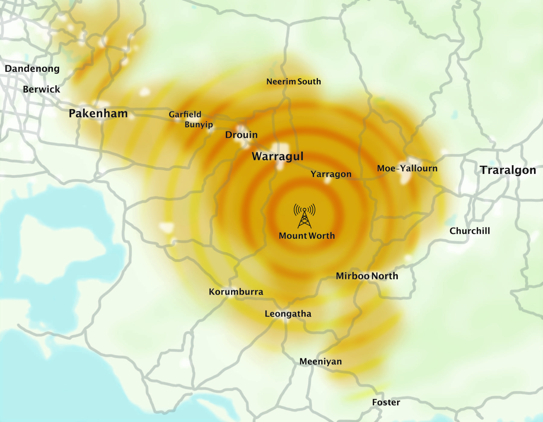 3BBR Broadcast Area Map